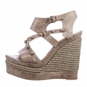 Balenciaga Taupe Wedge Sandals